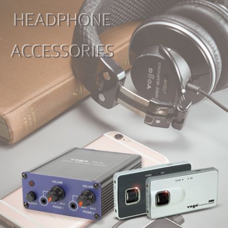 Headphone Accessories - Amplifier/ Cable/ Sponge of Headphone Accessories.
